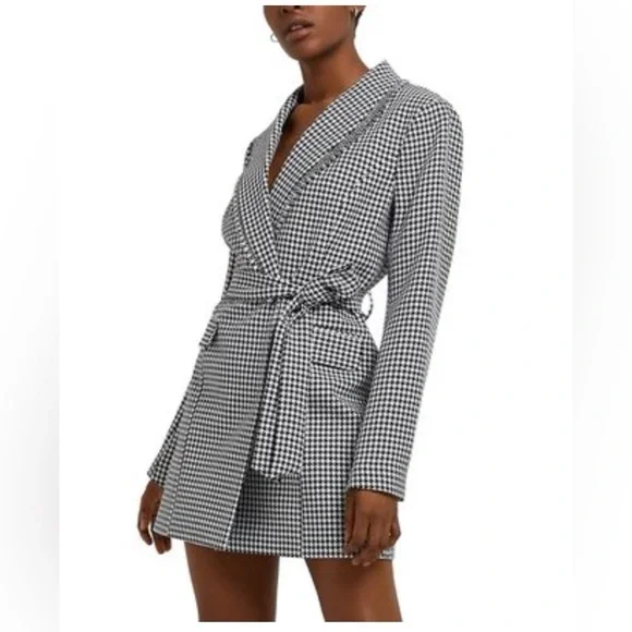 River Island Dresses Never Worn W Tags Belted Dogtooth Blazer